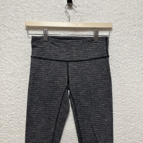 Lululemon Wunder Under Leggings Heathered Black Women's Size 6 - Picture 4 of 12